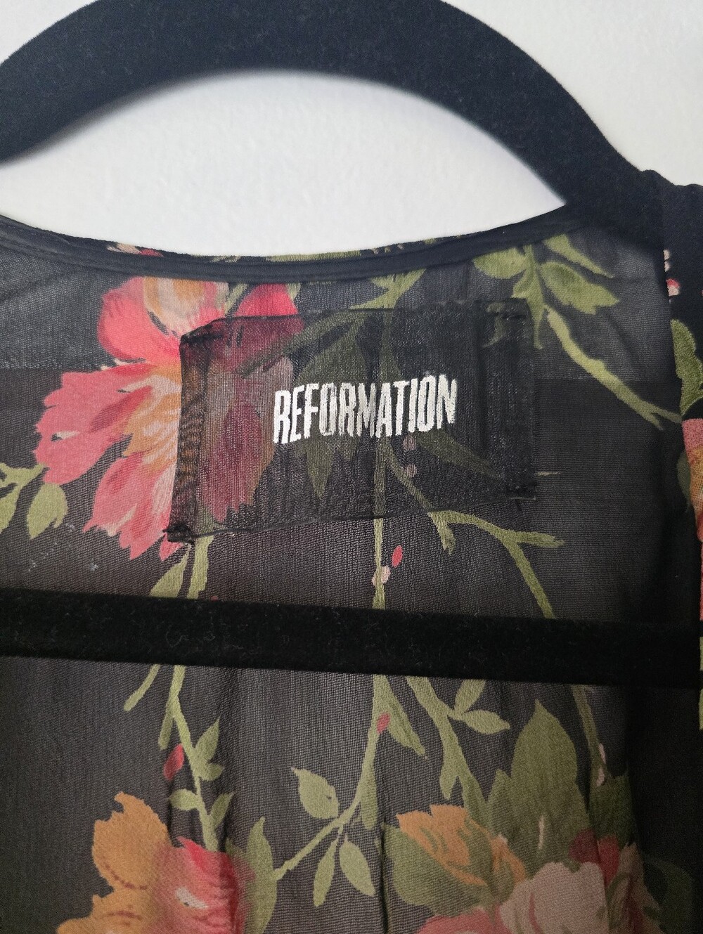 Reformation Laura Maxi Floral Wrap Dress - Small - Black - Picture 3 of 7